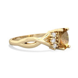 Citrine Victorian Twist 14K Yellow Gold ring R2497