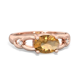 Citrine Links 14K Rose Gold ring R4032