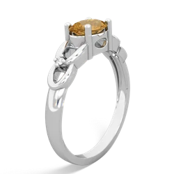 Citrine Links 14K White Gold ring R4032