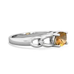 Citrine Links 14K White Gold ring R4032