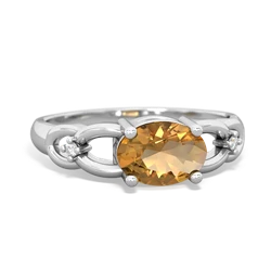 Citrine Links 14K White Gold ring R4032