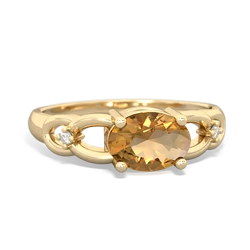 Citrine Links 14K Yellow Gold ring R4032