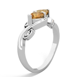 Citrine Floral Elegance 14K White Gold ring R5790