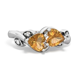 Citrine Floral Elegance 14K White Gold ring R5790