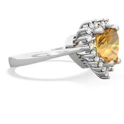 Thumbnail for Citrine Halo Heart 14K White Gold ring R0391 - hand 1 view