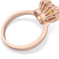 Citrine Sparkling Halo Heart 14K Rose Gold ring R0391