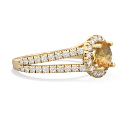 Thumbnail for Citrine Pave Halo 14K Yellow Gold ring R5490 - hand 1 view