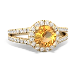 Thumbnail for Citrine Pave Halo 14K Yellow Gold ring R5490 - top view