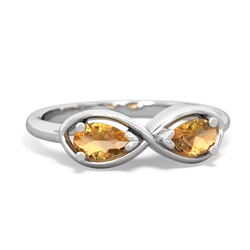 Citrine Infinity 14K White Gold ring R5050