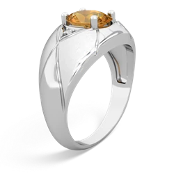 Thumbnail for Citrine Men's 14K White Gold ring R0361 - side view
