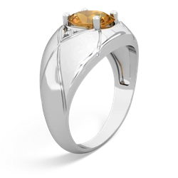 Citrine Men's Crossroads 14K White Gold ring R0361