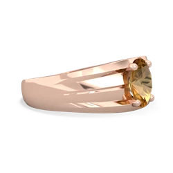 Citrine Men's Two Lane 14K Rose Gold ring R0363