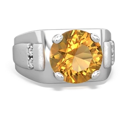 Thumbnail for Citrine Men's 14K White Gold ring R1822 - top view