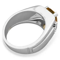 Citrine Men's 9Mm Round 14K White Gold ring R1822