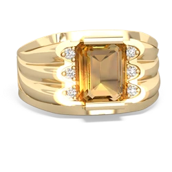 Thumbnail for Citrine Men's 14K Yellow Gold ring R1835 - top view