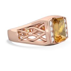 Citrine Men's Vine 14K Rose Gold ring R0490