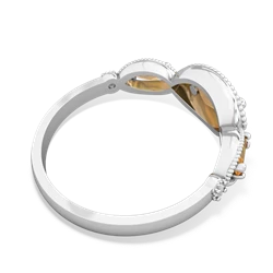 Citrine Milgrain Marquise 14K White Gold ring R5700