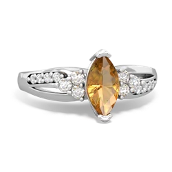 Citrine Royal Marquise 14K White Gold ring R2343