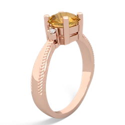 Citrine Cushion Rope 14K Rose Gold ring R2484