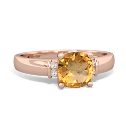 Citrine Simply Elegant Cushion 14K Rose Gold ring R2489