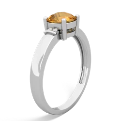 Citrine Simply Elegant Cushion 14K White Gold ring R2489