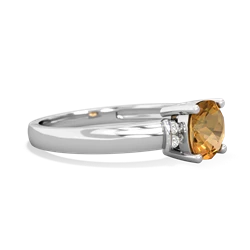 Citrine Simply Elegant Cushion 14K White Gold ring R2489