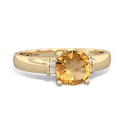 Citrine Simply Elegant Cushion 14K Yellow Gold ring R2489