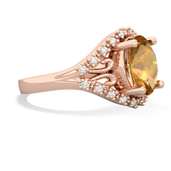 Citrine Antique Style Cocktail 14K Rose Gold ring R2564