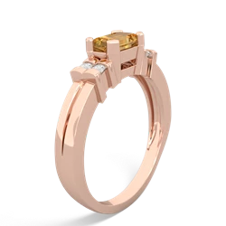 Citrine Art Deco East-West 14K Rose Gold ring R2590
