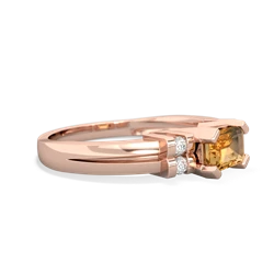 Citrine Art Deco East-West 14K Rose Gold ring R2590