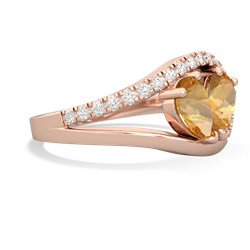 Citrine Nestled Heart Keepsake 14K Rose Gold ring R5650