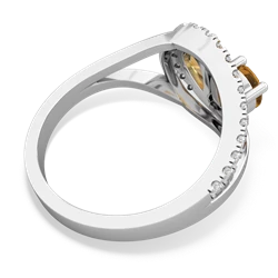 Citrine Nestled Heart Keepsake 14K White Gold ring R5650