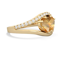 Citrine Nestled Heart Keepsake 14K Yellow Gold ring R5650