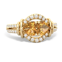 Citrine Art-Deco Keepsake 14K Yellow Gold ring R5630