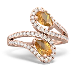 Citrine Diamond Dazzler 14K Rose Gold ring R3000