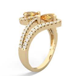 Citrine Diamond Dazzler 14K Yellow Gold ring R3000