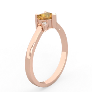 Citrine Delicate Heart 14K Rose Gold ring R0203
