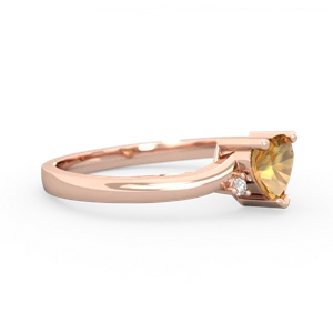 Citrine Delicate Heart 14K Rose Gold ring R0203
