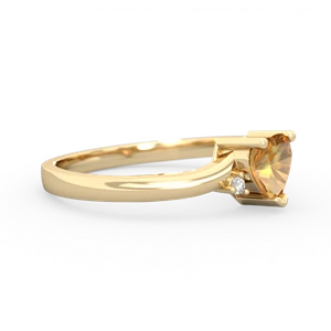 Citrine Delicate Heart 14K Yellow Gold ring R0203