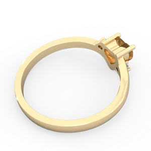 Citrine Delicate Heart 14K Yellow Gold ring R0203