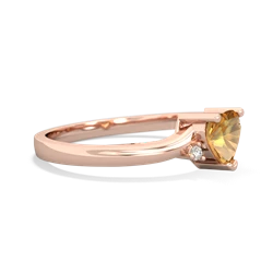 Citrine Delicate Heart 14K Rose Gold ring R0203