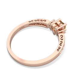 Citrine Filligree Scroll Heart 14K Rose Gold ring R2429