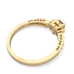 Citrine Filligree Scroll Heart 14K Yellow Gold ring R2429