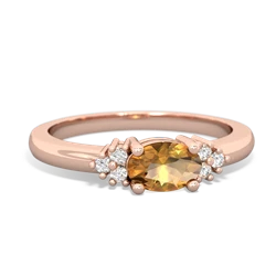 Citrine Simply Elegant East-West 14K Rose Gold ring R2480