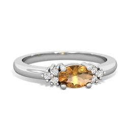 Citrine Simply Elegant East-West 14K White Gold ring R2480