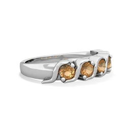 Citrine Anniversary Band 14K White Gold ring R2089