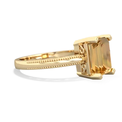 Citrine Milgrain Scroll 14K Yellow Gold ring R2338