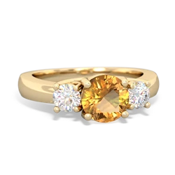 Thumbnail for Citrine Three Stone Trellis 14K Yellow Gold ring R4018 - top view