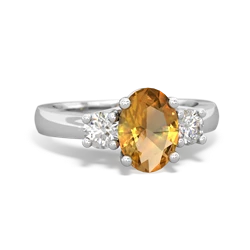 Thumbnail for Citrine Three Stone Trellis 14K White Gold ring R4024 - top view