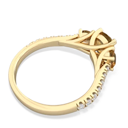 Citrine Pave Trellis 14K Yellow Gold ring R5500